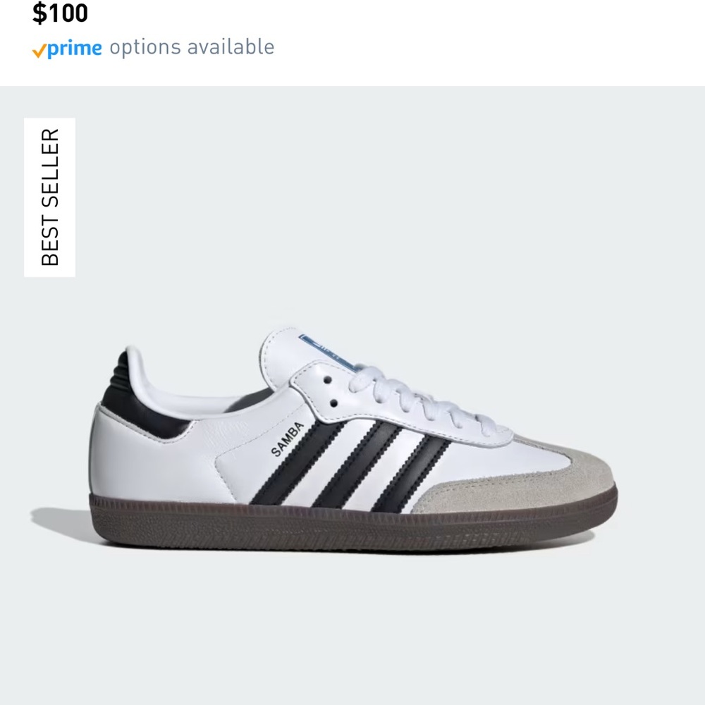 Adidas Samba White and Black Trainers